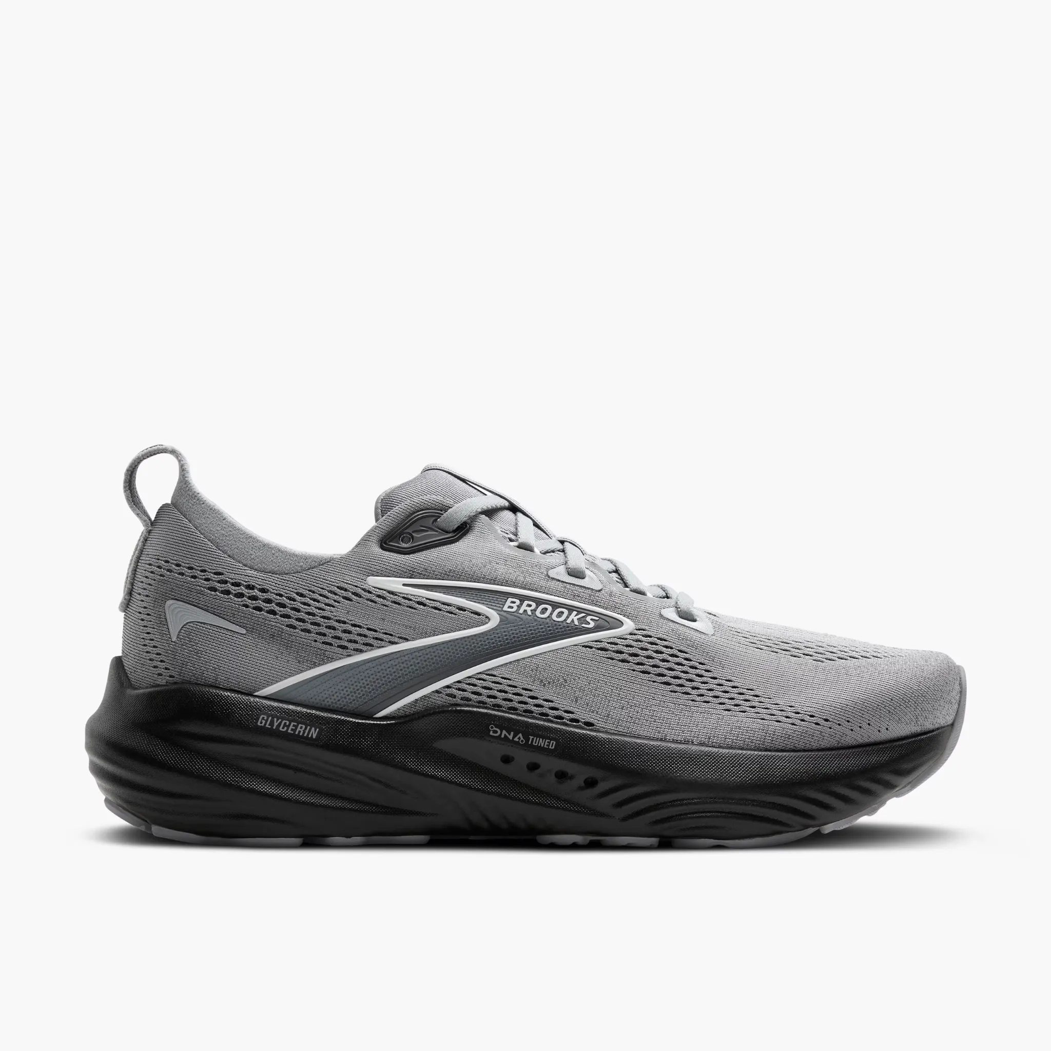 grip - improved running shoes EVA - midsole - comfort - cushion shoes Men's Brooks Glycerin 22 Road Running Shoe in Primer Gray/Ebony/Bluewash