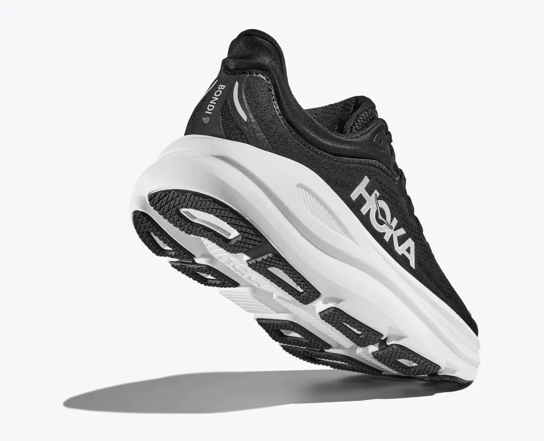 Ultra Breathable Weave Men's HOKA Bondi 9 Running Shoe in Black | White