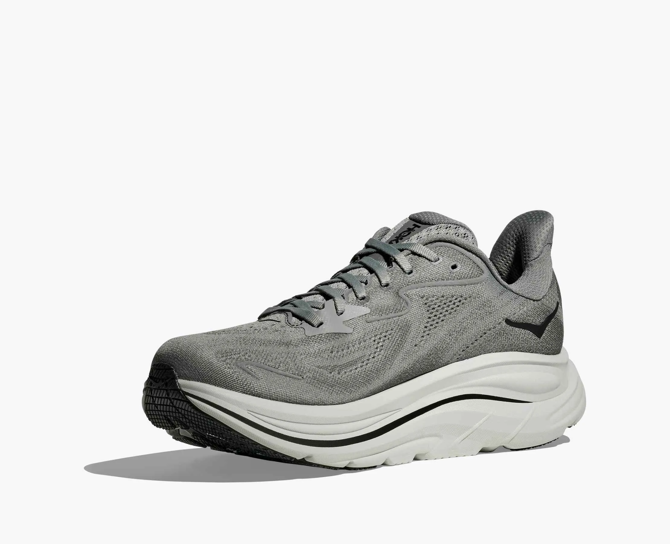 Amateur athlete Men's HOKA Clifton 10 Running Shoe in Galactic Grey | Asteroid