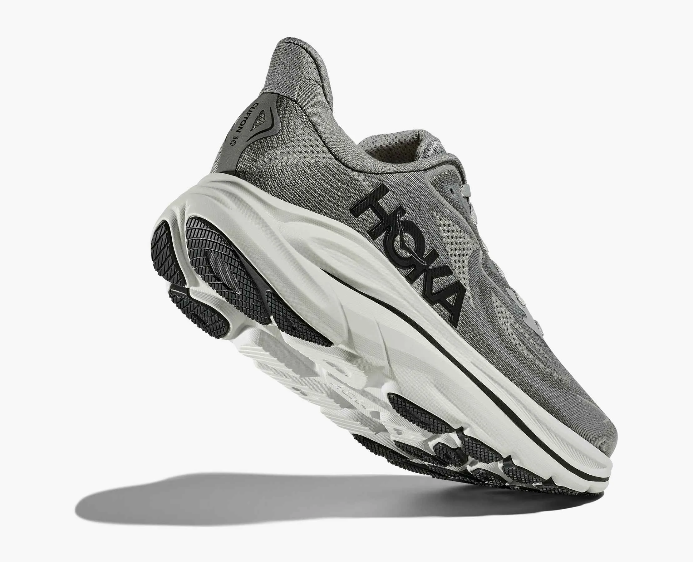 Men's HOKA Clifton 10 Running Shoe in Galactic Grey | Asteroid Snug Heel Cup