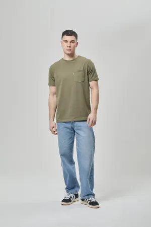Mens 'LOPAV' T-Shirt - KHAKI Slim Silhouette Machine washable