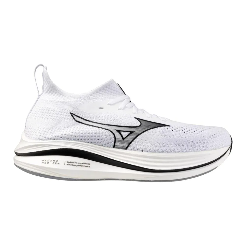 Men's Mizuno Neo Zen Running Shoe in White Black Ventilation Technology