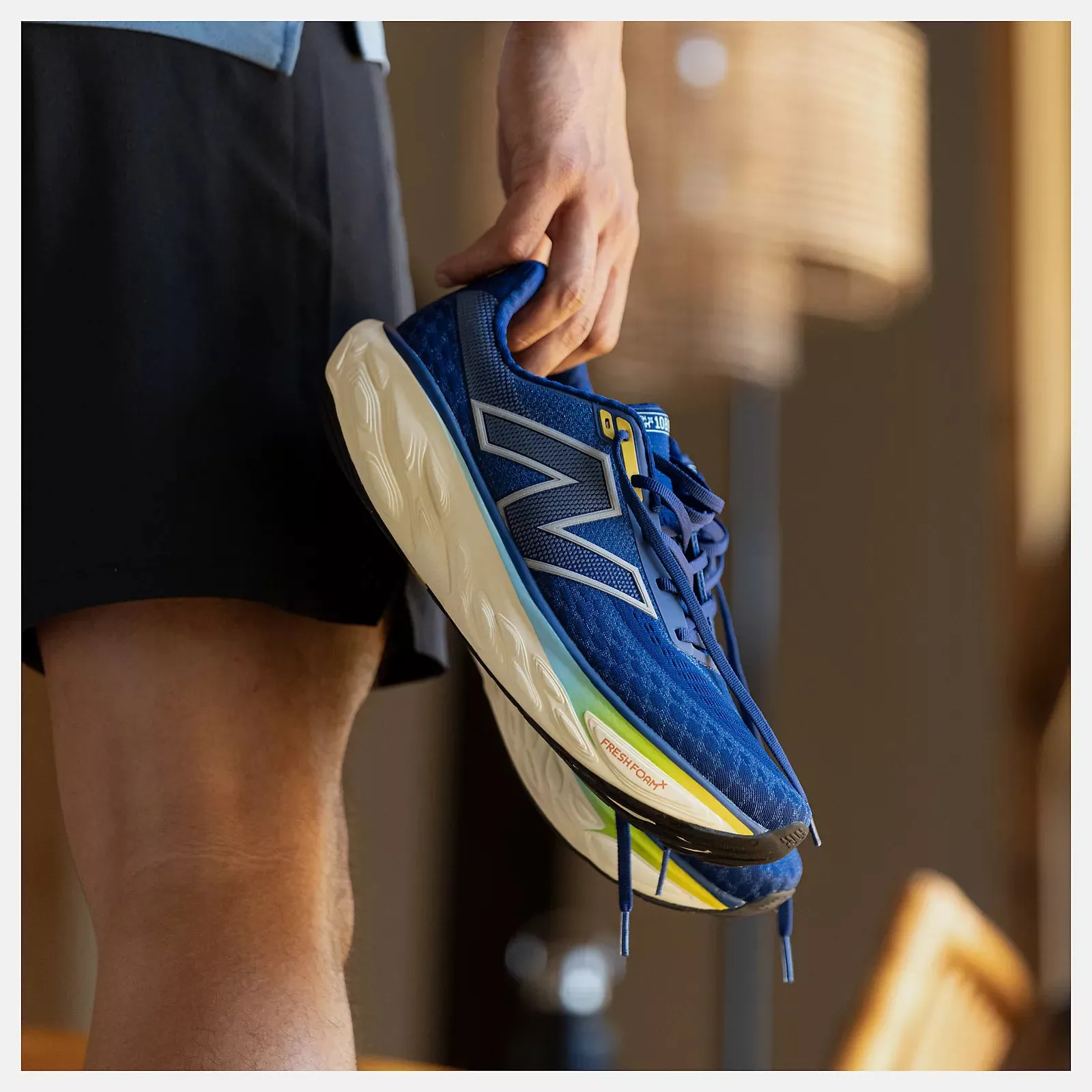 Stretch Knit Upper Men's New Balance Fresh Foam X 1080 v14 in Inkwell Silver Matter