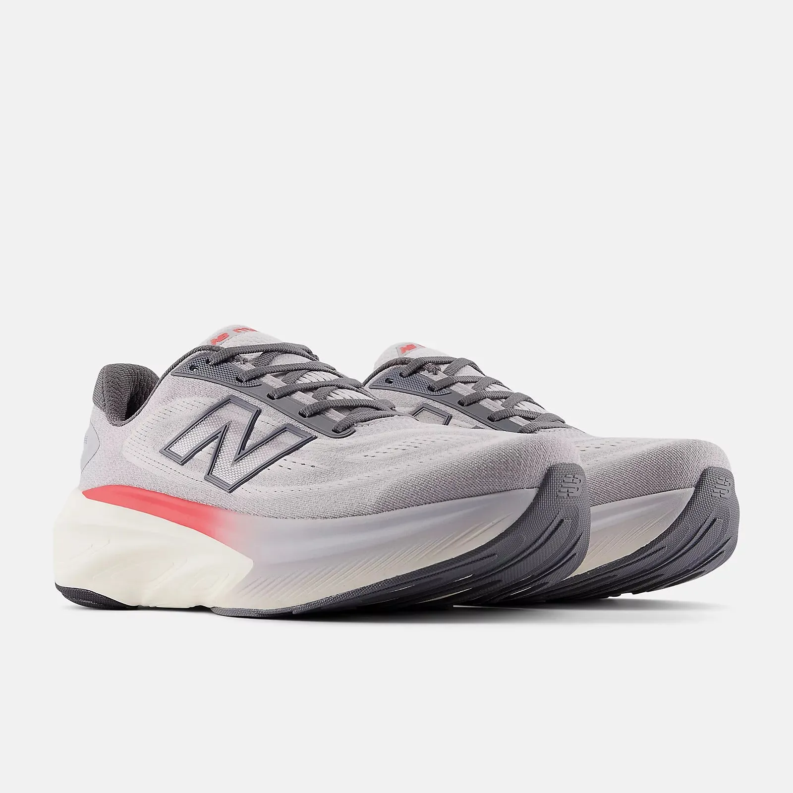 running in a pedestrian path area shoes Men's New Balance Fresh Foam X More v6 in Grey Matter