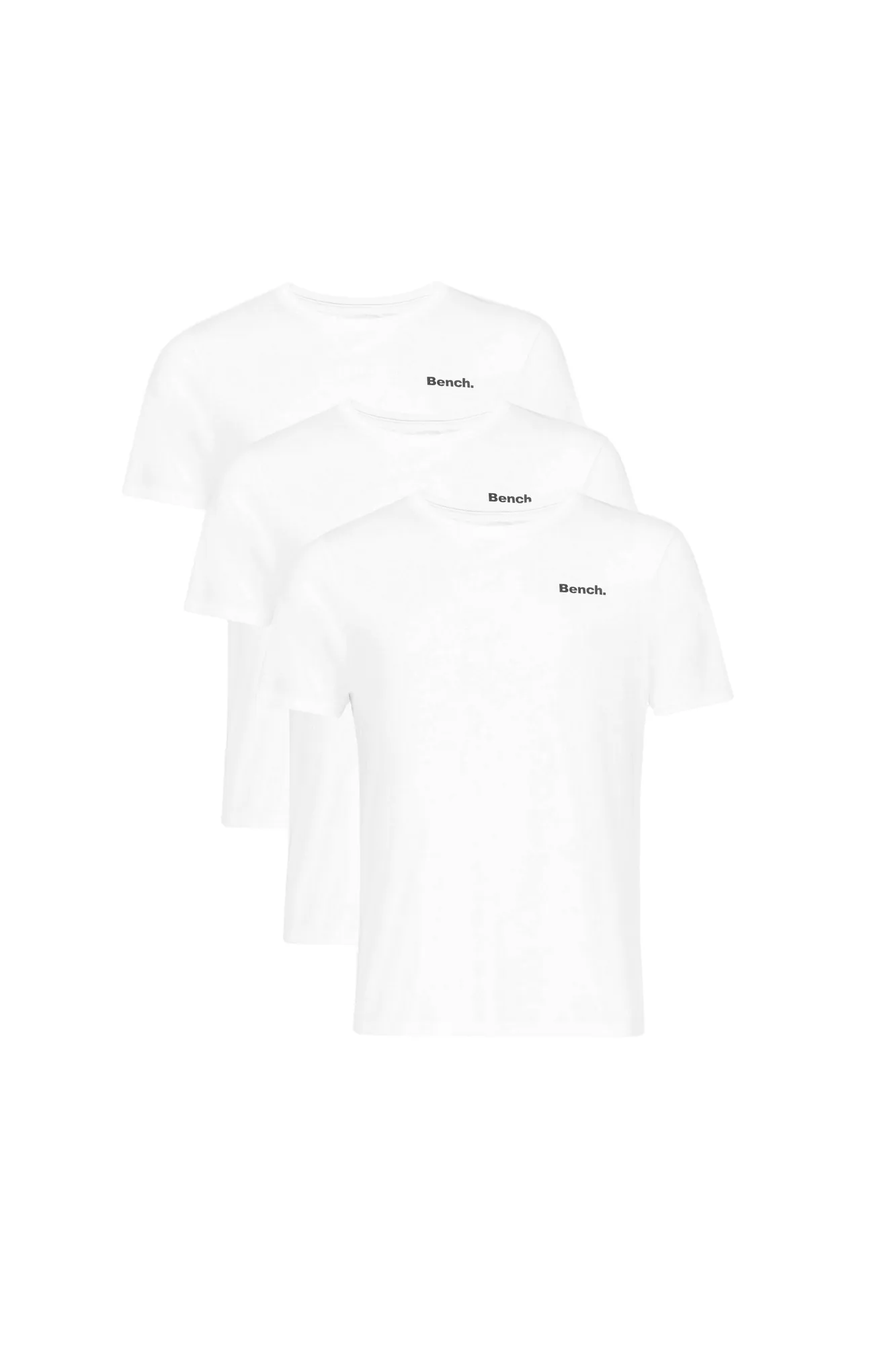 Odor Resistant Treatment Roomy Design Mens 'THIAGO' 3 Pack T-Shirts - WHITE