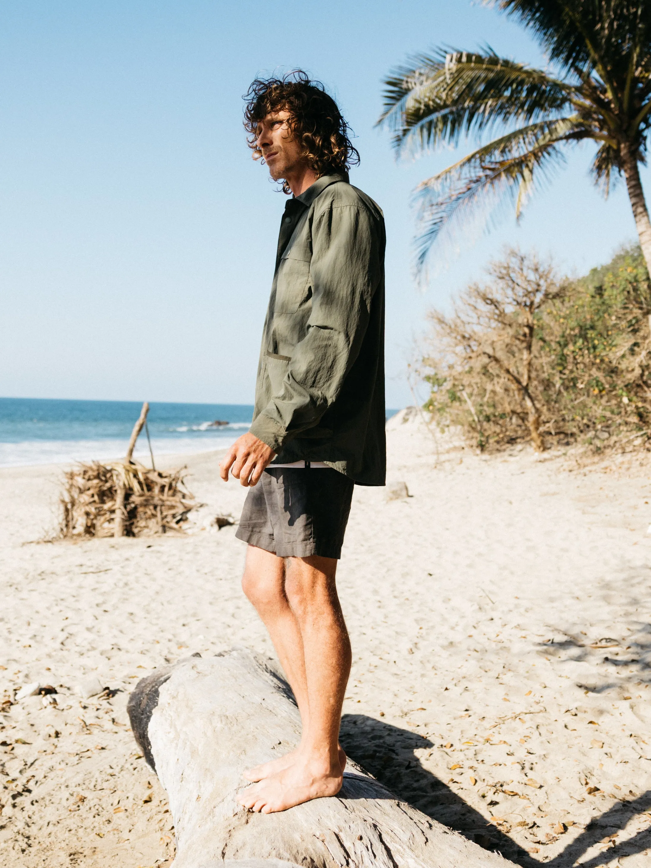 Men's Wander Long Sleeve Shirt Embroidered Detail Active Wear