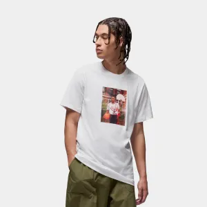 Michael Jordan Brand Photo Mens Short Sleeve Shirt (White/Black) Oeko Tex Certified Lightweight Fabric