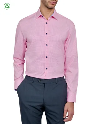 Plaid Design Graphic Art MICRO TEXTURE PERFORMANCE DRESS SHIRT