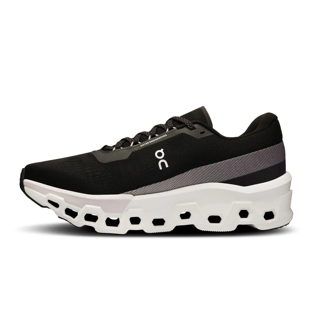 running in a bus station area shoes Men's On Cloudmonster 2 Running Shoe in Black | Frost