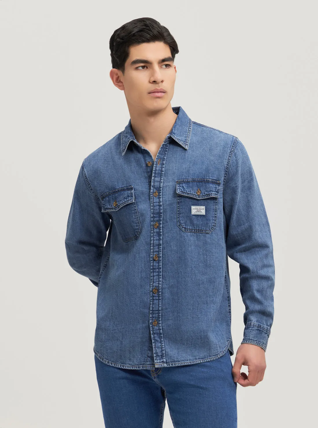 Sporty Look Guess Jeans Regular Denim Shirt