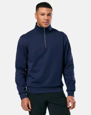 Cozy Layers Drawcord Hood Clubhouse Half Zip in Twilight Navy
