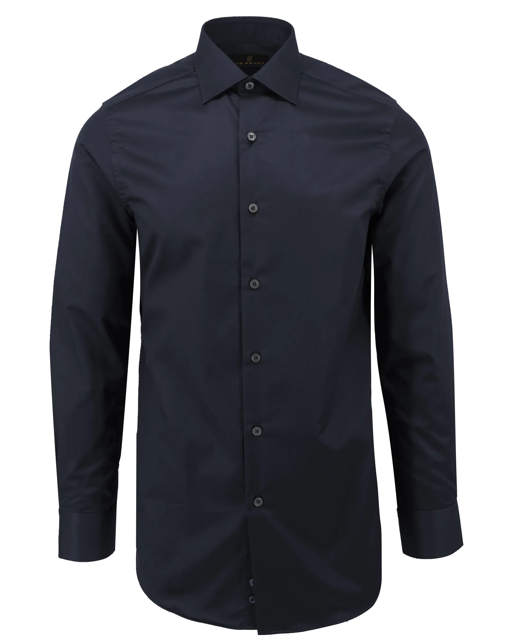Midnight Noir Natural Stretch Cotton Dress Shirt Quick Release Cuffs Wrinkle Resistant Finish