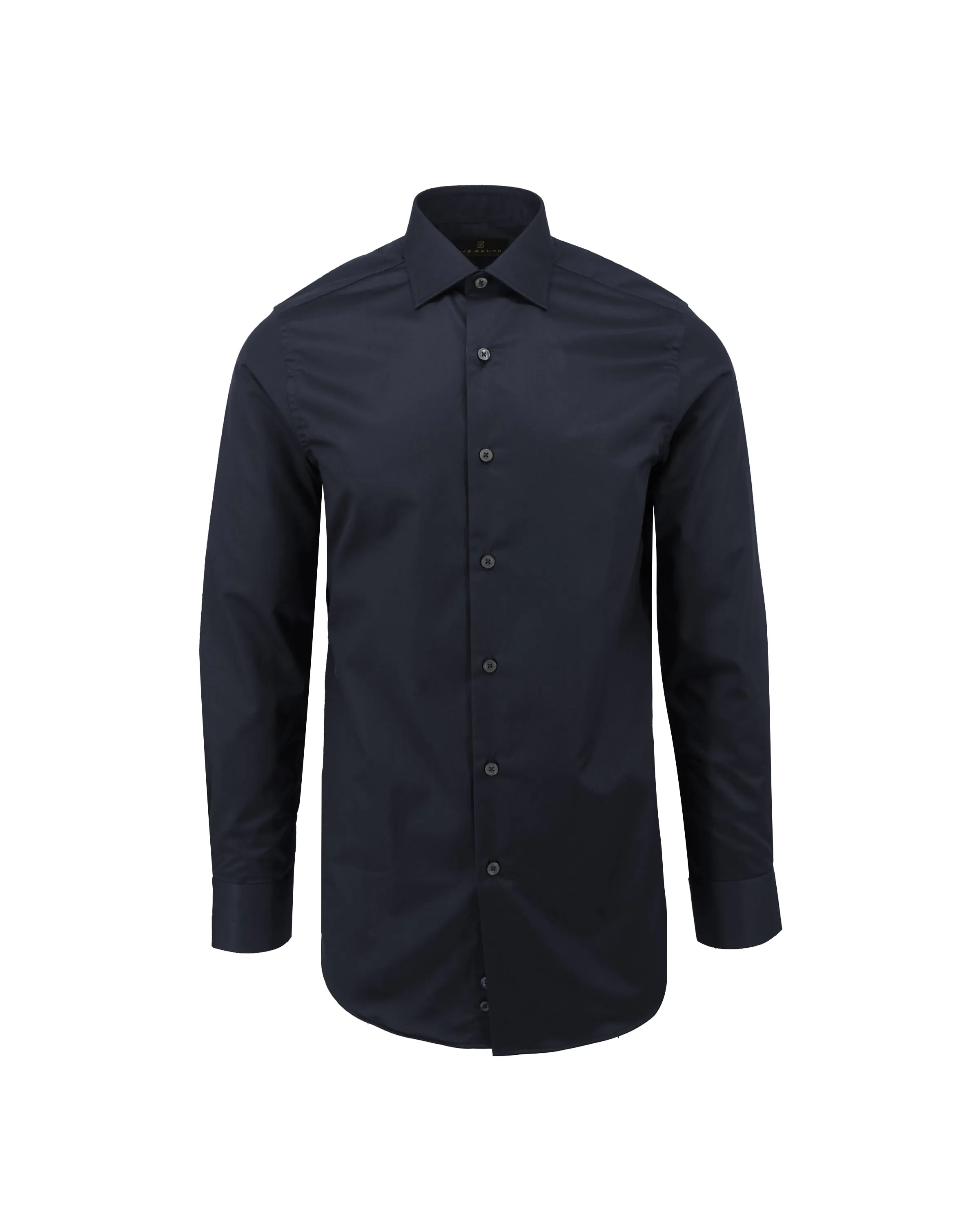 Midnight Noir Natural Stretch Cotton Dress Shirt Smart Look