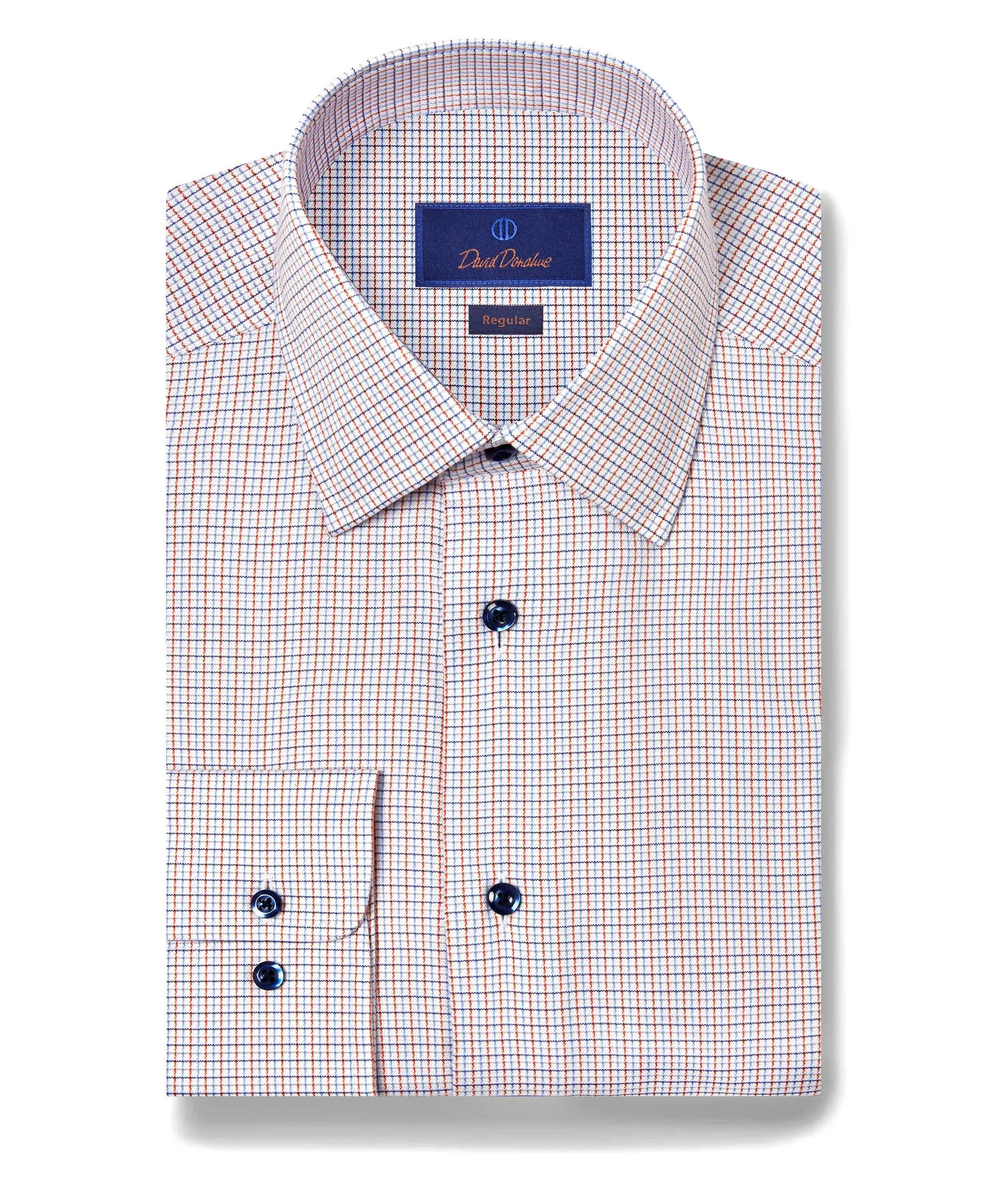 Anti Static Finish Essential Fit RBSP11802487 | Blue & Orange Textured Dobby Dress Shirt