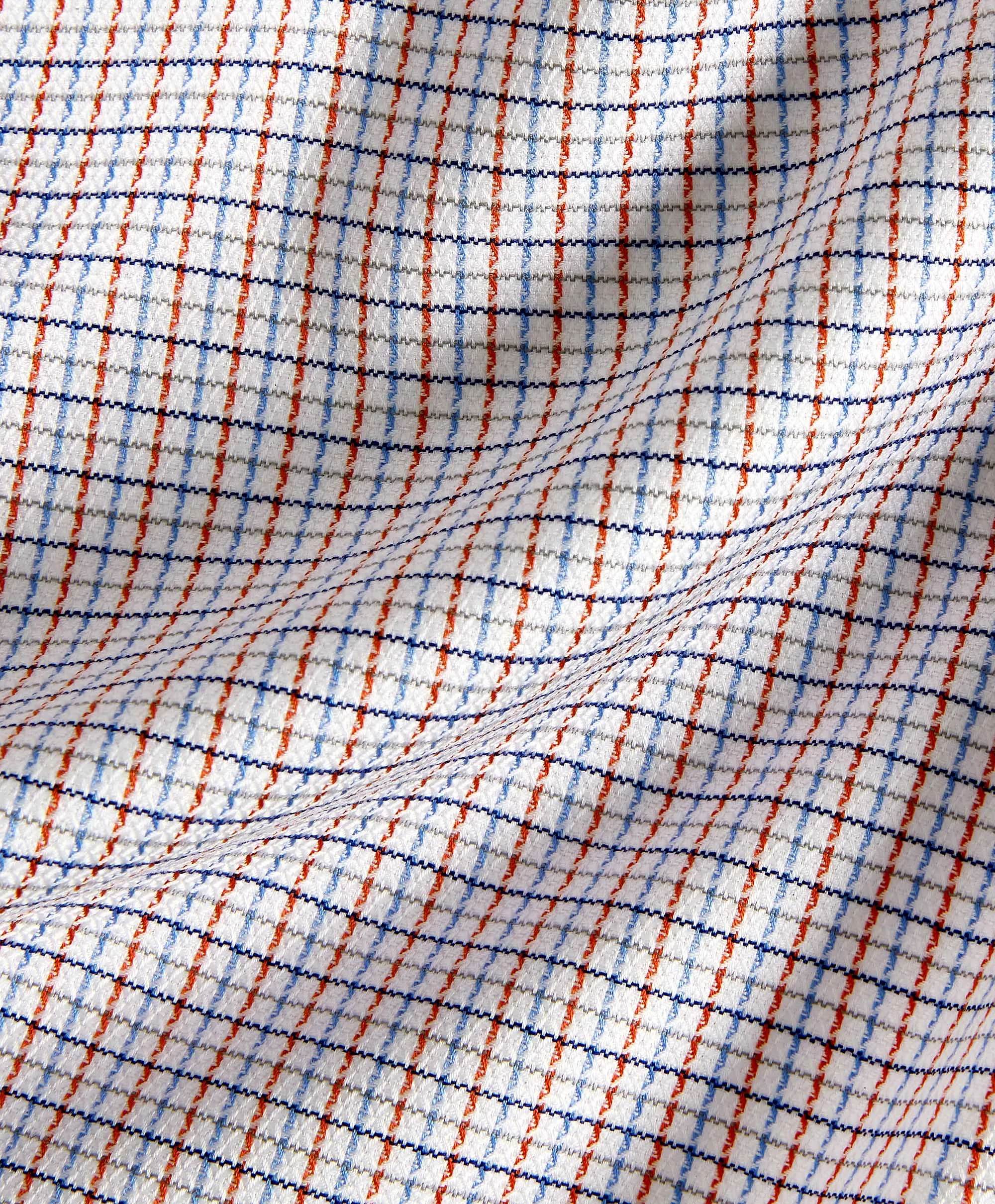 Functional Comfort Weekend Adventure RBSP11802487 | Blue & Orange Textured Dobby Dress Shirt