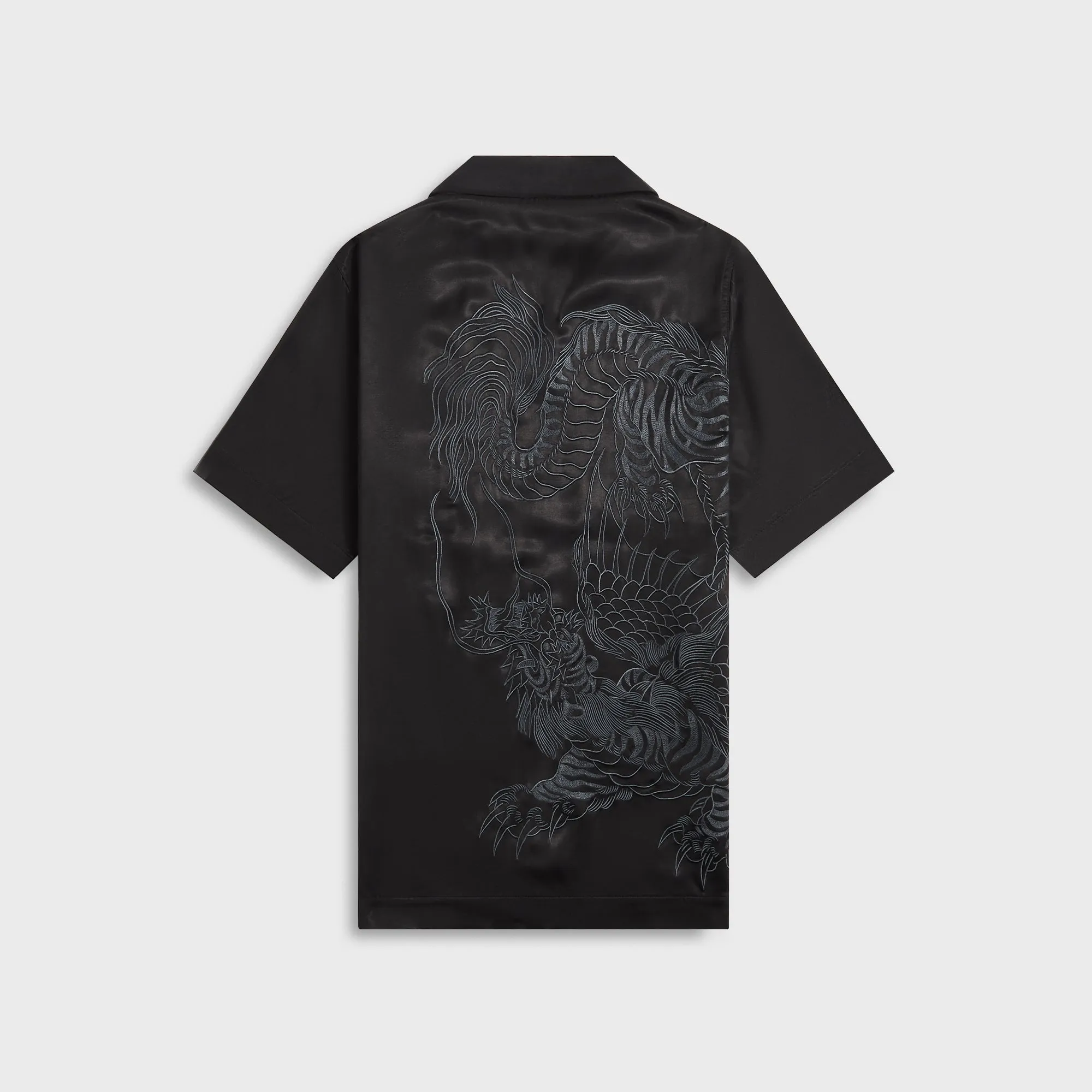 Maharishi 6098 Tiger Dragon Camp Collar Shirt - Black Oversized Silhouette
