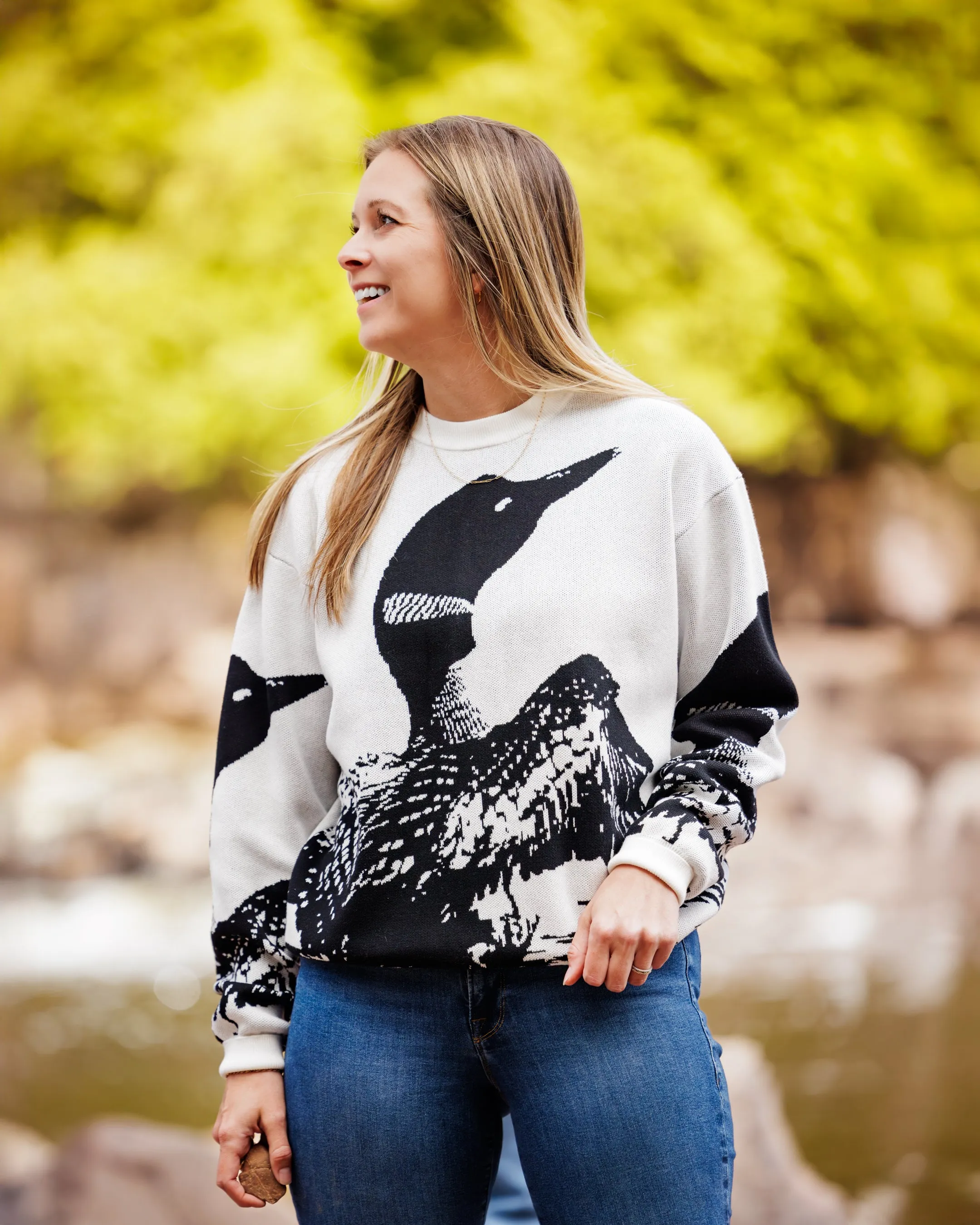 product linen breathability Practical Wear Loon Call Wildknit Crewneck Sweater