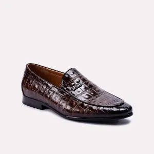 Cross Building Dominic Dark Brown Crocodile Formal Loafers 0111064