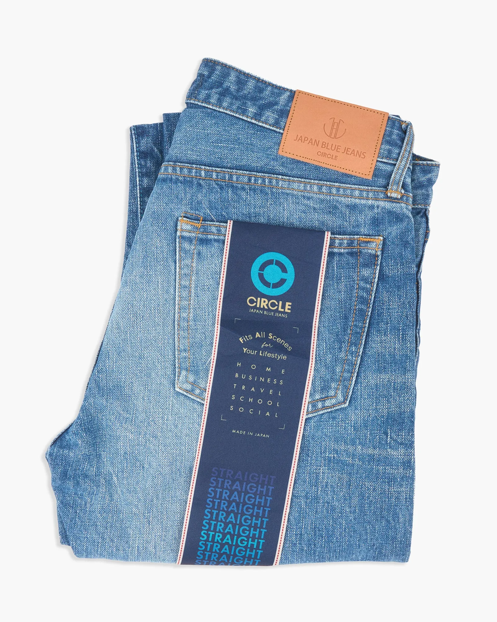 Japan Blue J301 Straight Fit 14.8oz US Cotton Selvedge Mens Jeans - Medium Indigo Weekend Style Smooth