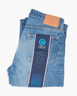 Japan Blue J301 Straight Fit 14.8oz US Cotton Selvedge Mens Jeans - Medium Indigo Weekend Style Smooth