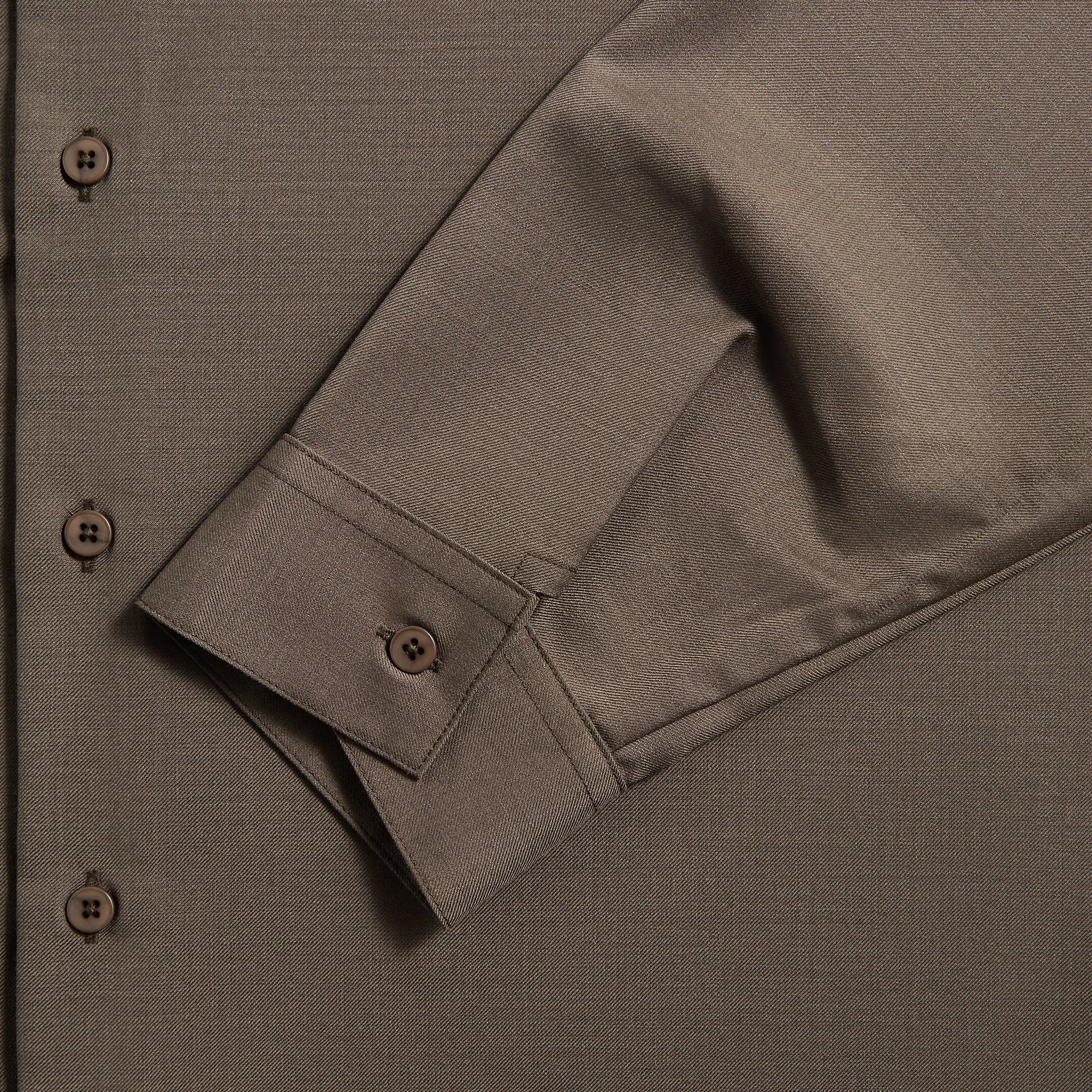 Entire Studios Miller Shirt Wool - Taupe ElasticCuffs