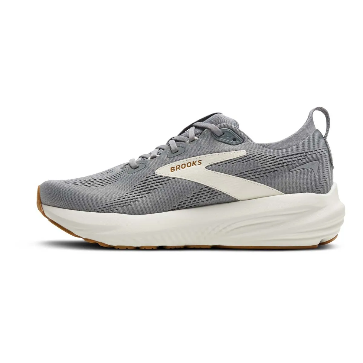 orange shoes Men's Brooks Glycerin 22 Road Running Shoe in Primer Gray/Gray/Honey Ginger