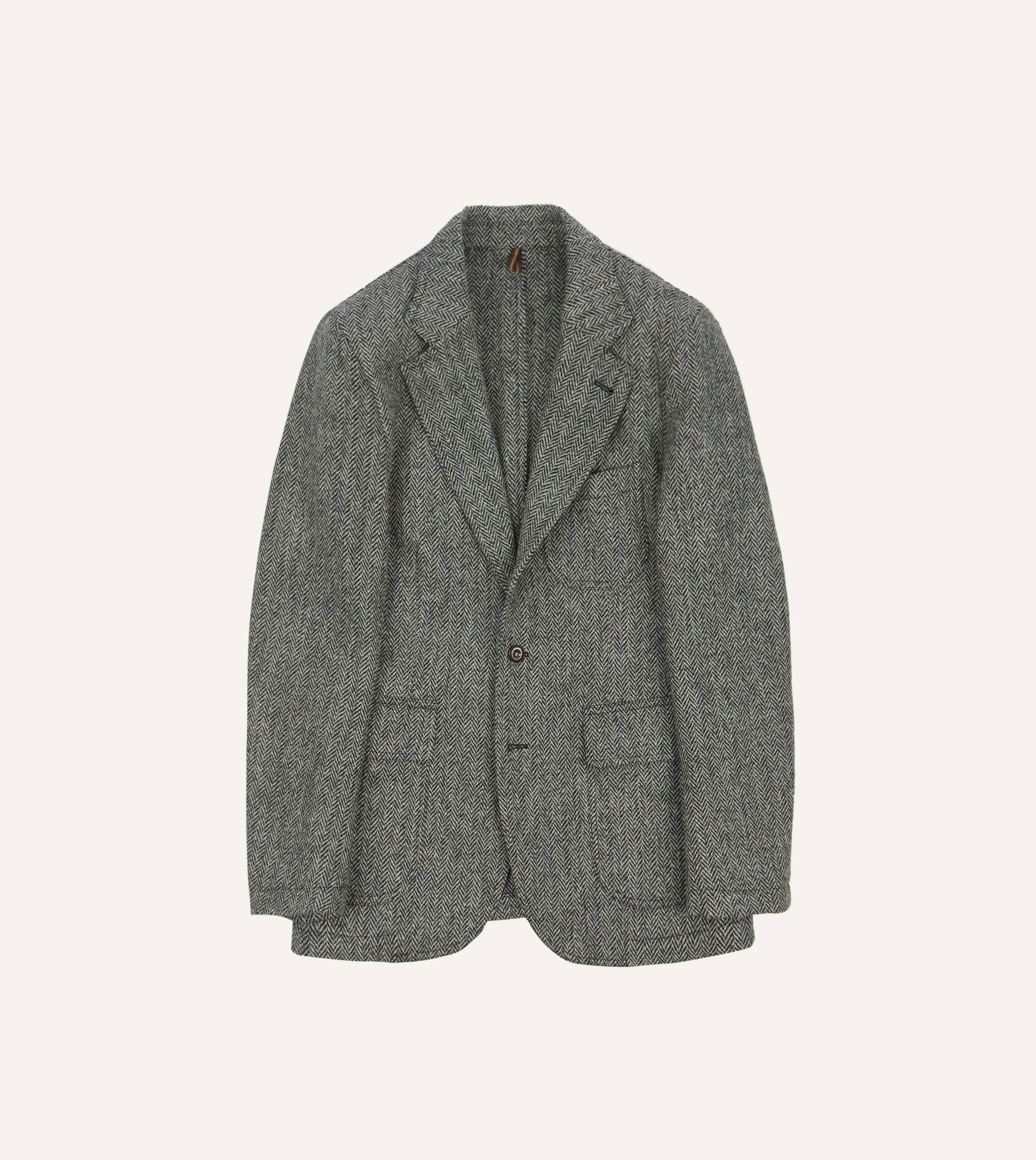 Breathable Material EcoFriendly Dye Grey Herringbone Harris Tweed Games Blazer Mk. VII