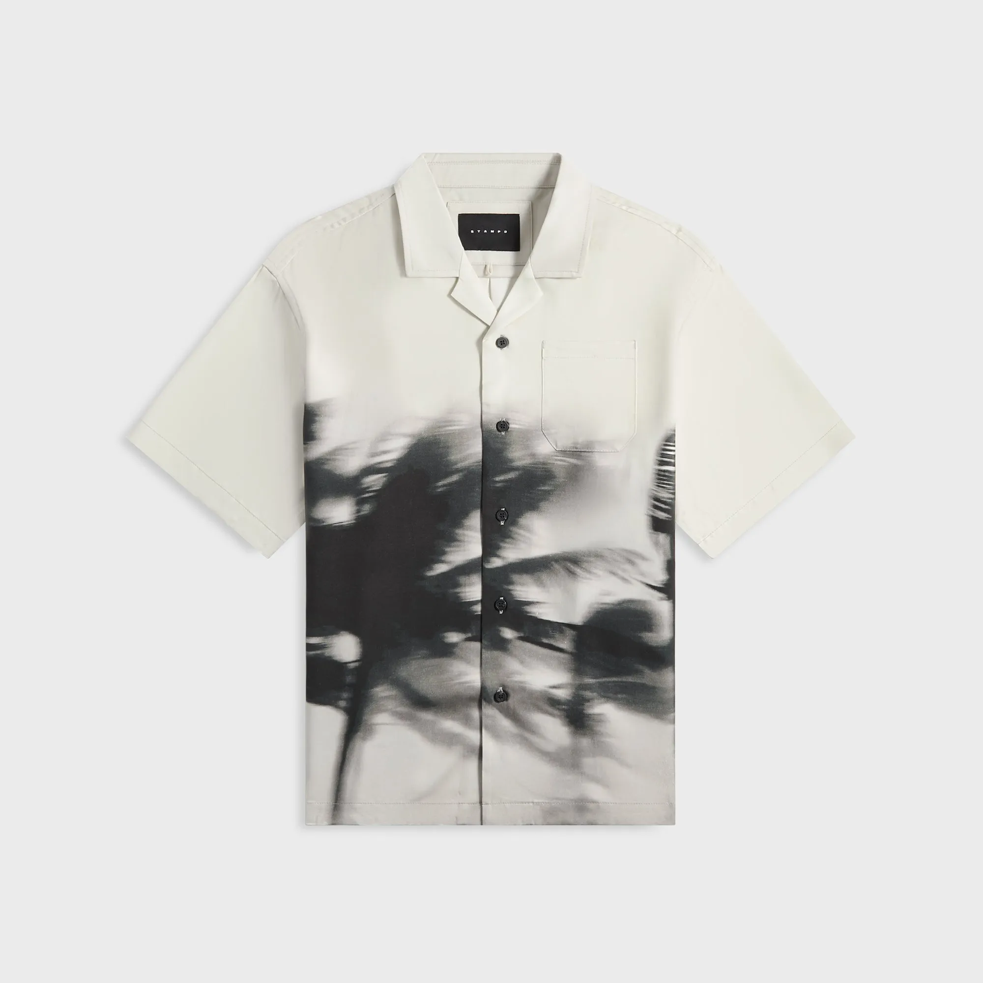 Eco Friendly Coatings Stampd Camp Collar Top - Motion Print