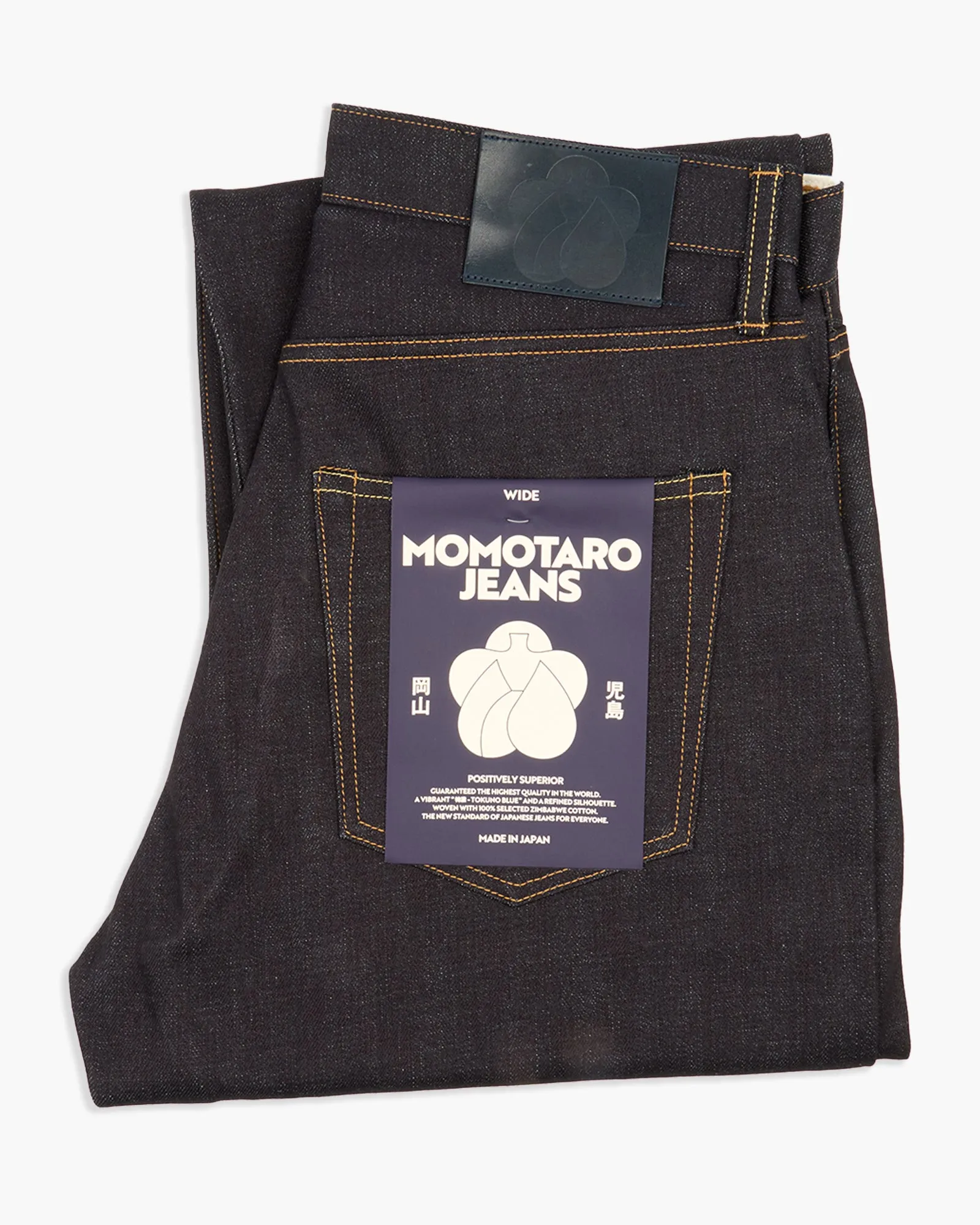 Momotaro Jeans #400 Standard Wide Fit Mens Jeans - 14.7oz Zimbabwe Cotton Selvedge Denim / Button Spring Mood Smooth Work Meeting