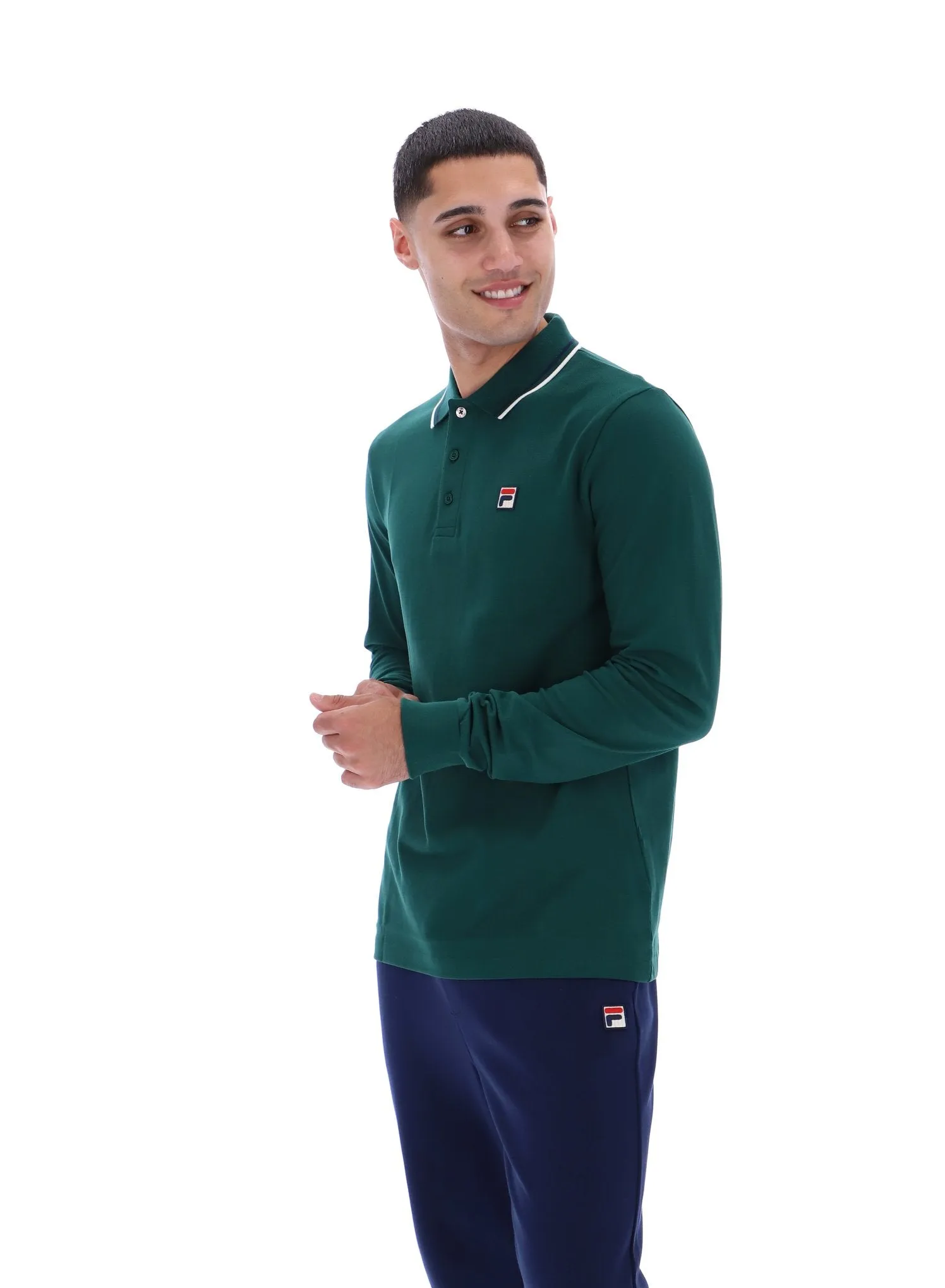 Monte Tipped Collar Long Sleeve Polo Versatile Comfort Style
