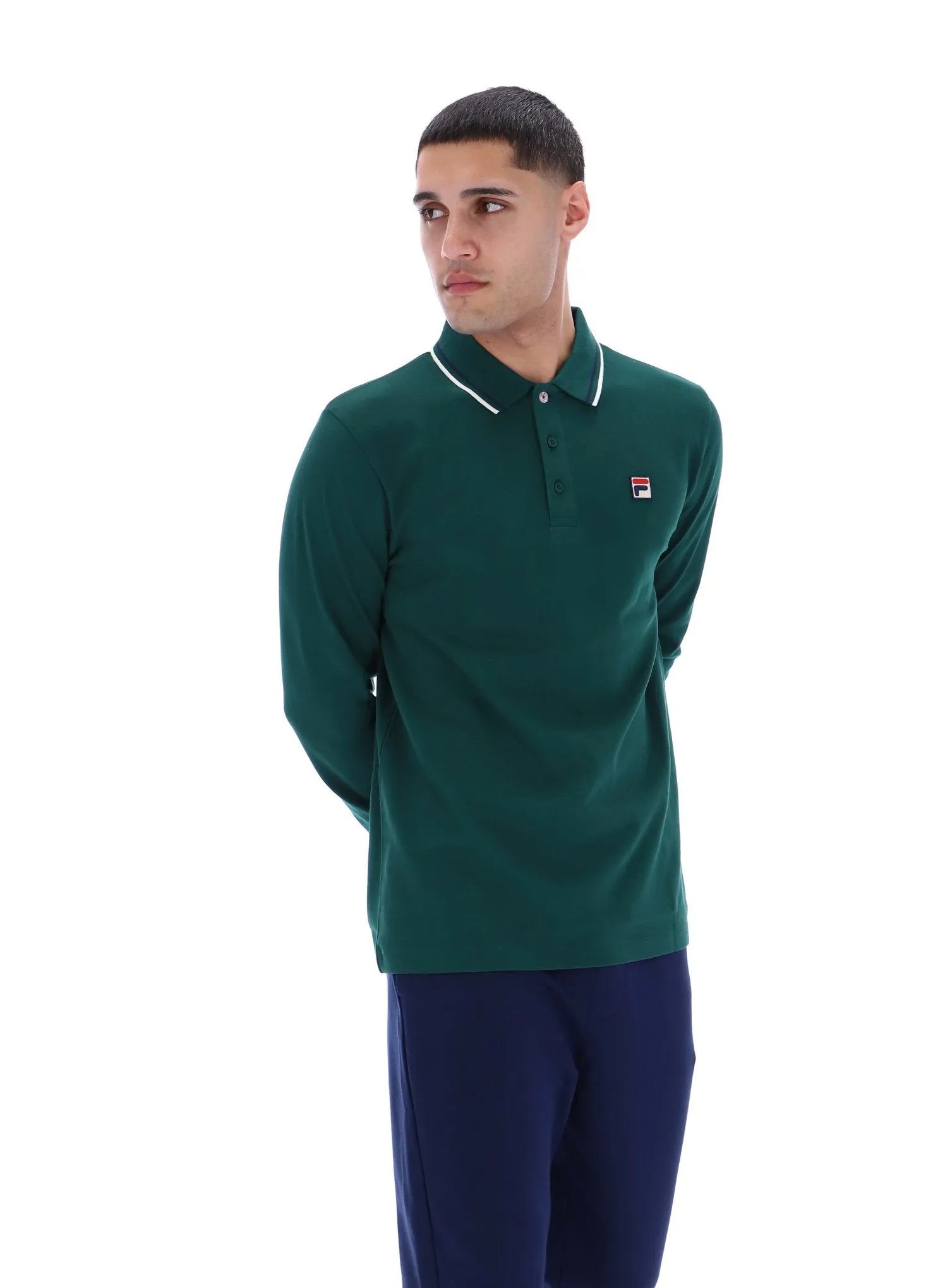 Monte Tipped Collar Long Sleeve Polo Adaptable Travel Light