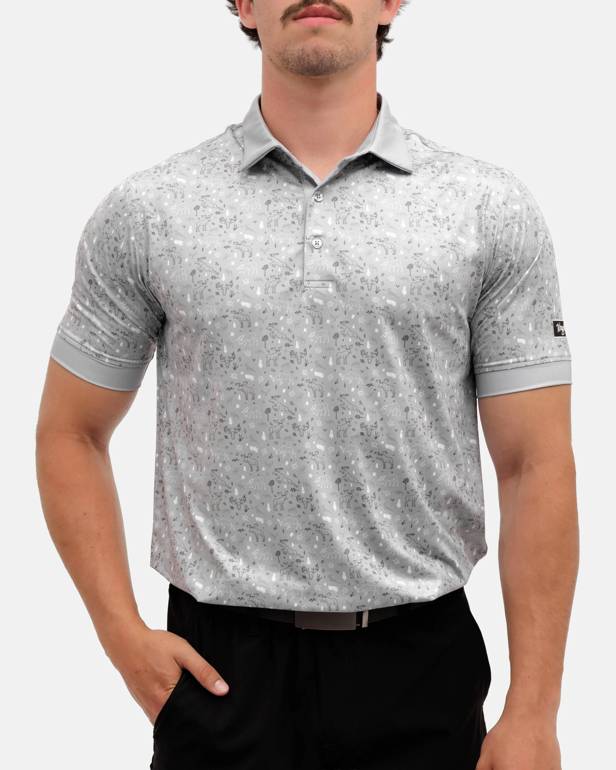 Moose Track's Men's Polo Sheer Panel Affordable Fashion