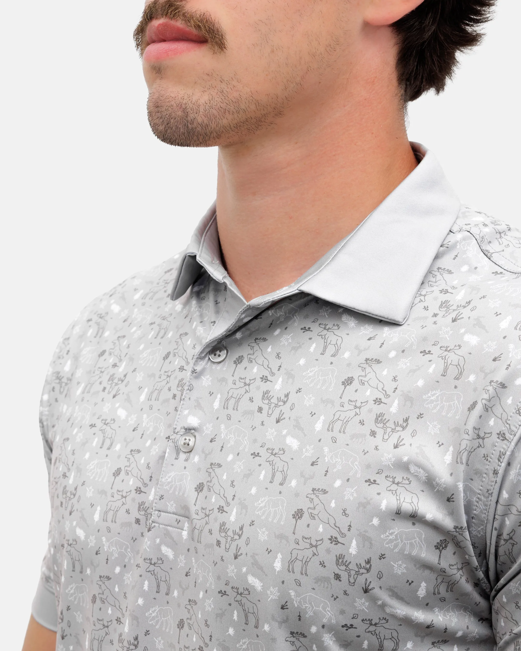 Moose Track's Men's Polo Glossy Texture