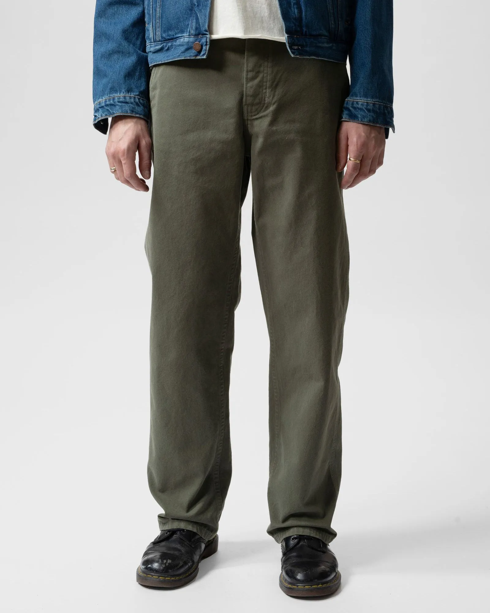 Weekend Getaway Stylish Nudie Tuff Tony Loose Fit Pants - Duck Canvas