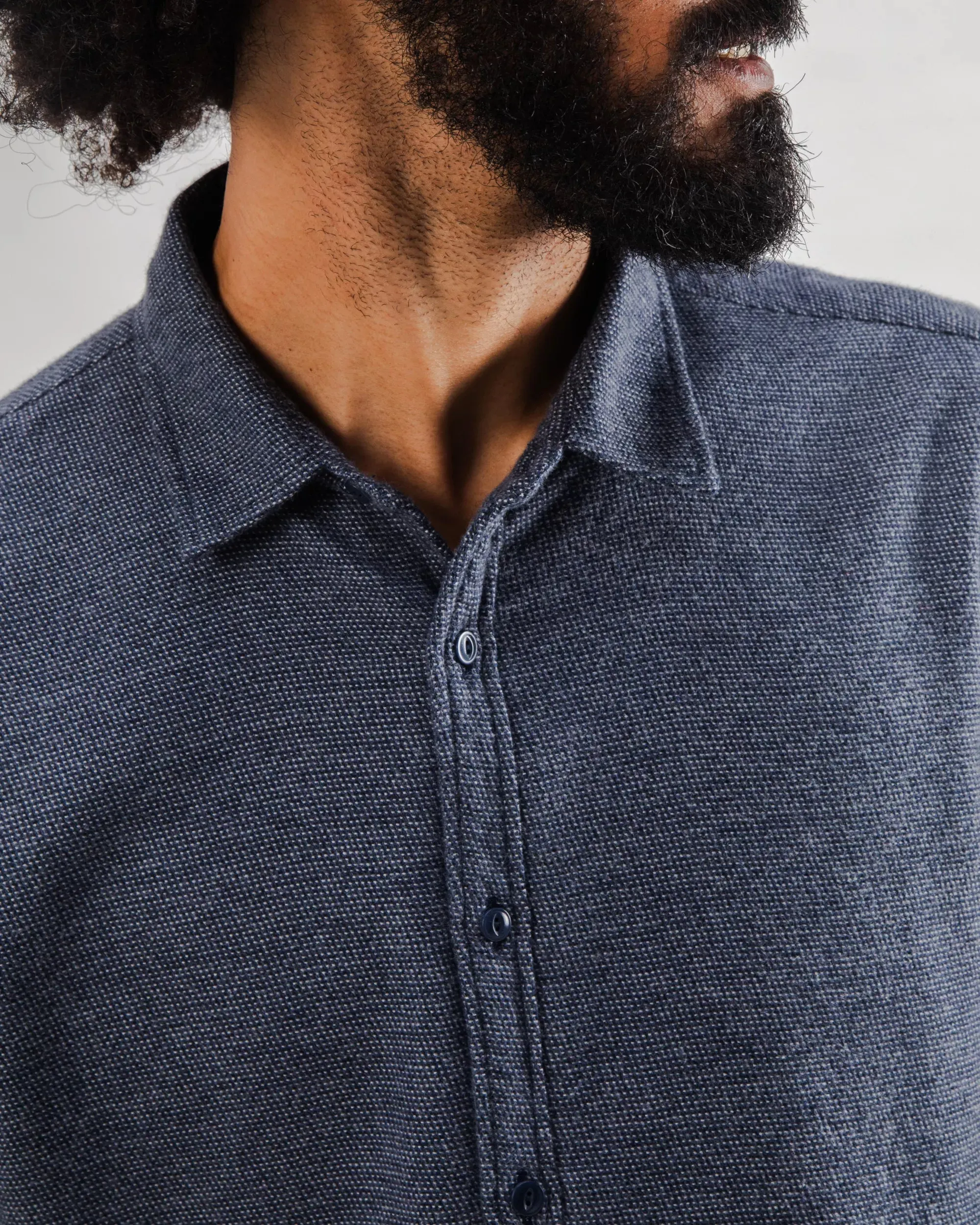 Mouline Flannel Overshirt Dark Grey Summer Vibes Smooth Texture