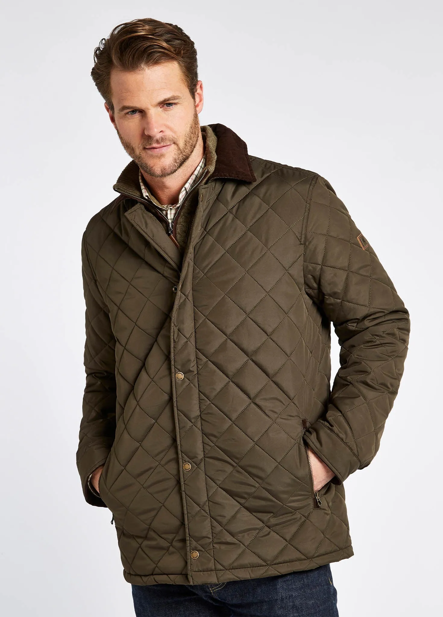 Adjustable Cuff System Mountusher Men's Quilted Jacket - Olive