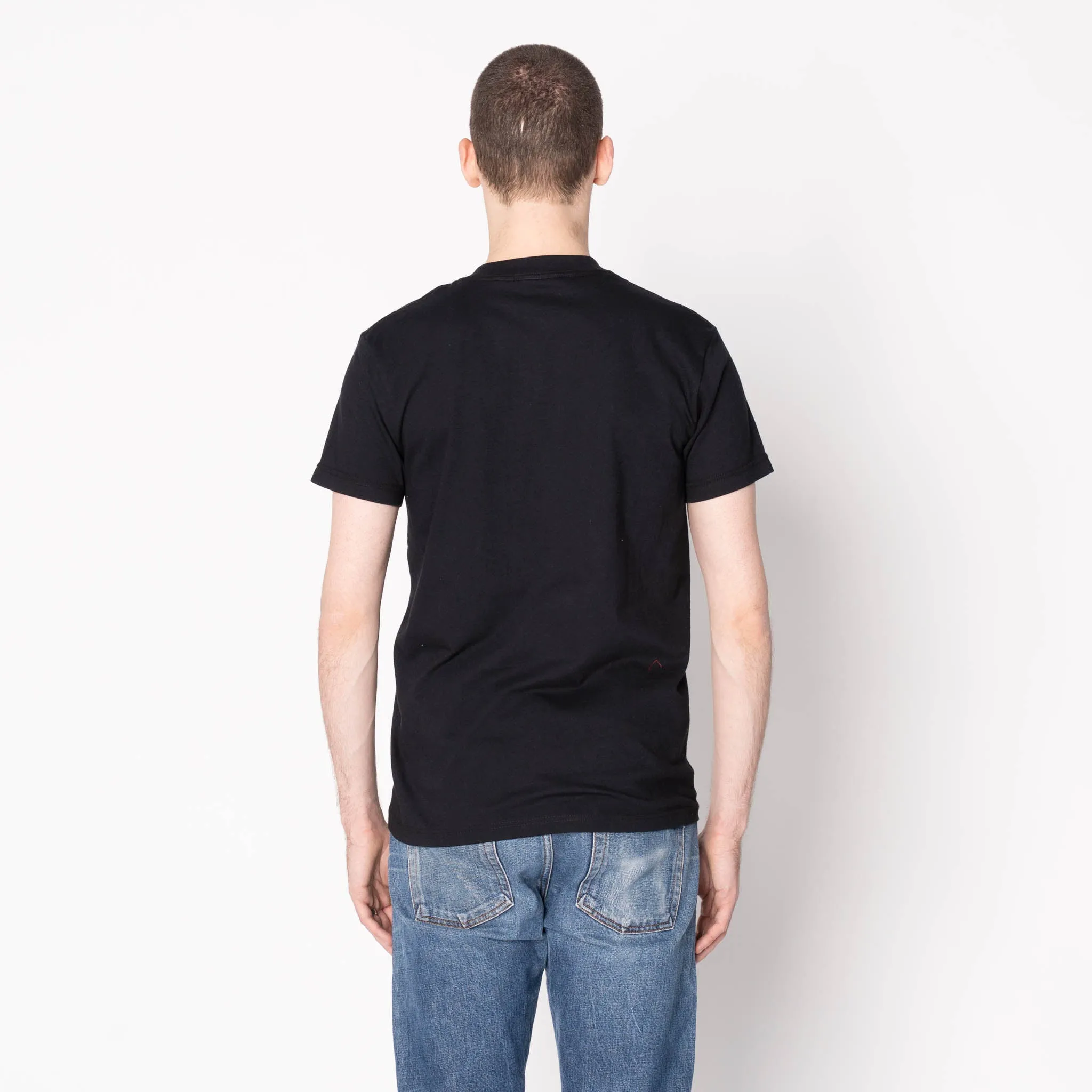 Pocket Tee - Black - Kimono Scramble - Indigo Comfort Fit Design Layered Sleeve Construction