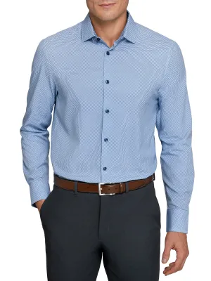 MULTI HOUNDSTOOTH PRINT 4 WAY PERFORMANCE DRESS SHIRT Holiday Outfit Anti Static Finish