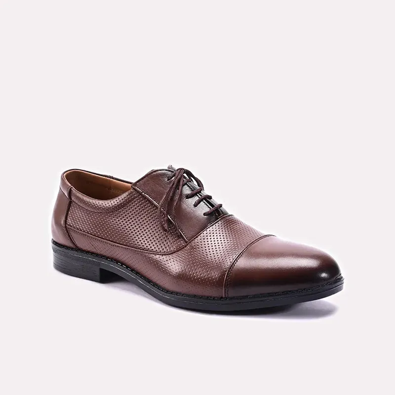 Round Toe Design No Pain Mustard Cap Toe Oxford Shoes 0110182