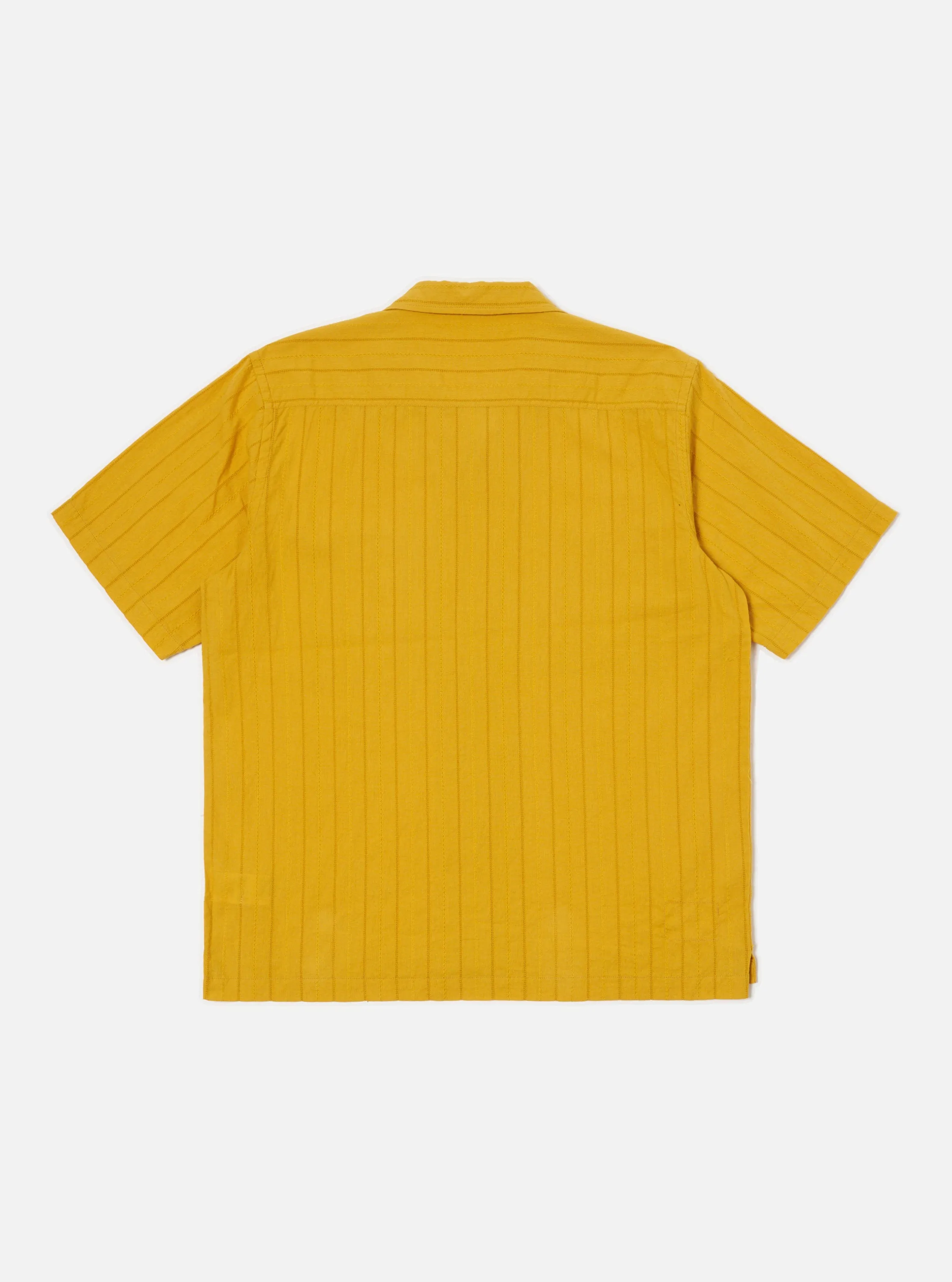 Comfy Fit Mustard Dobby Self Stripe Camper Shirt
