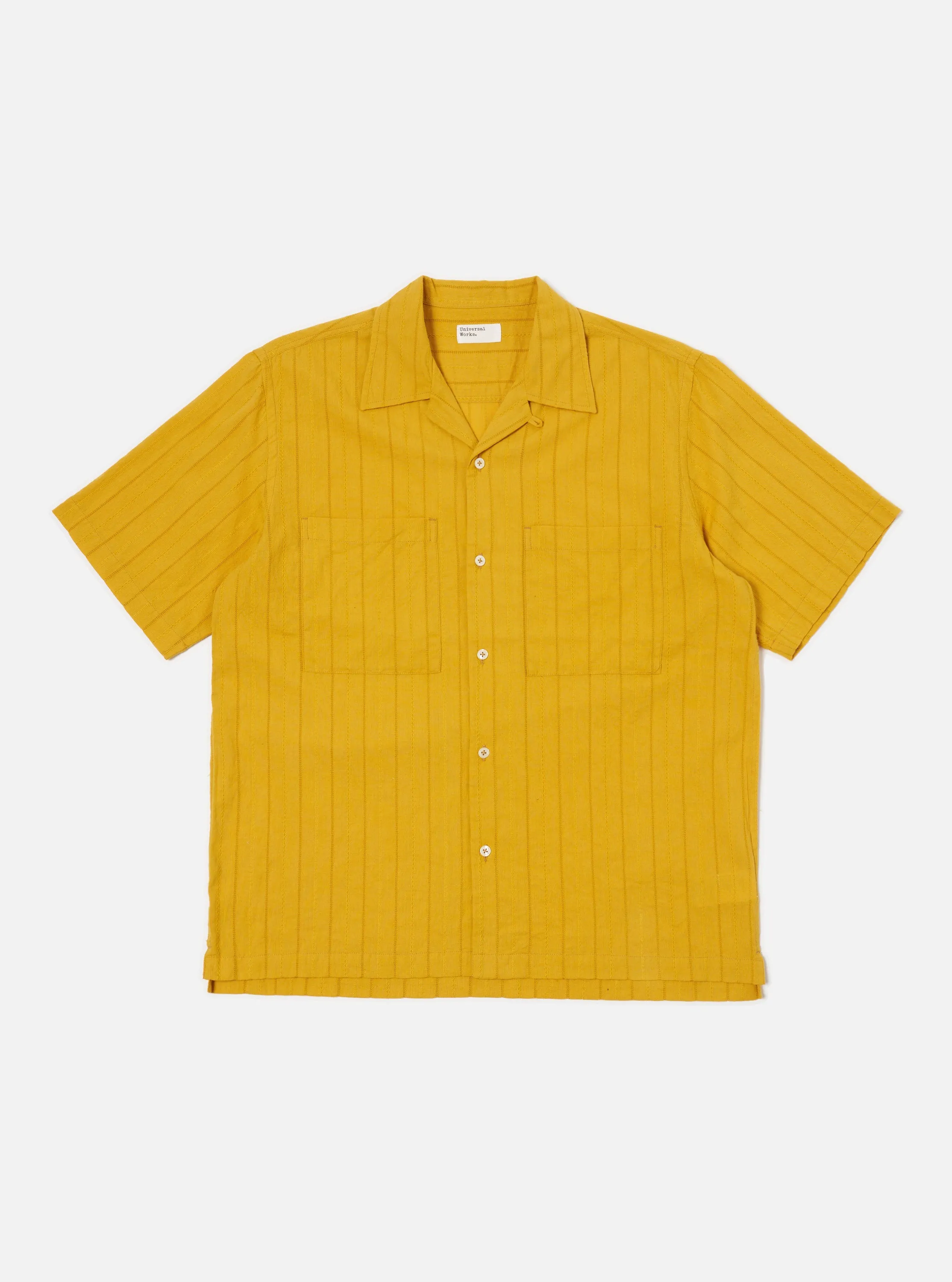 Odor Control Technology Compact Packing Mustard Dobby Self Stripe Camper Shirt