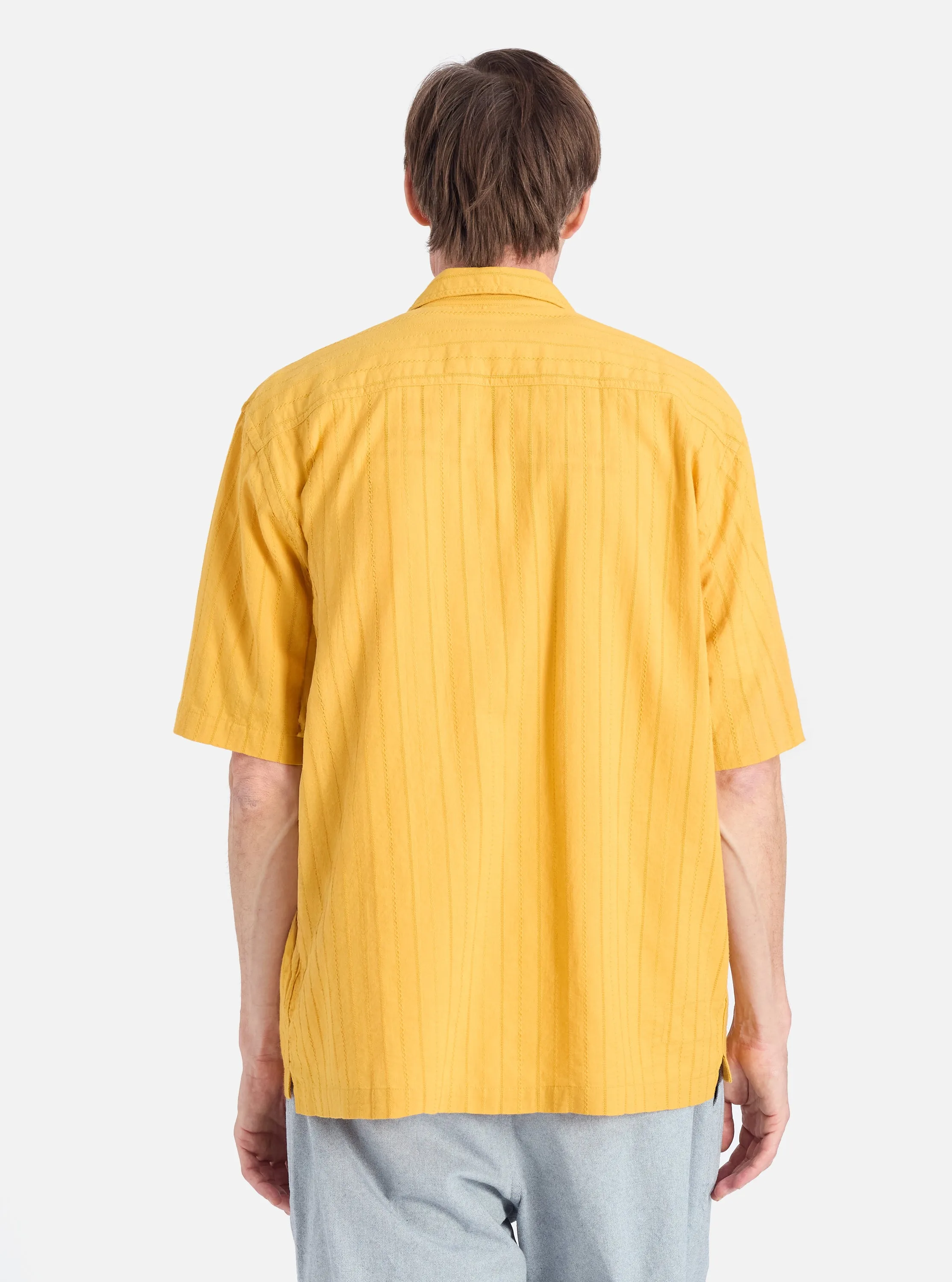 Seamless Sides Mustard Dobby Self Stripe Camper Shirt