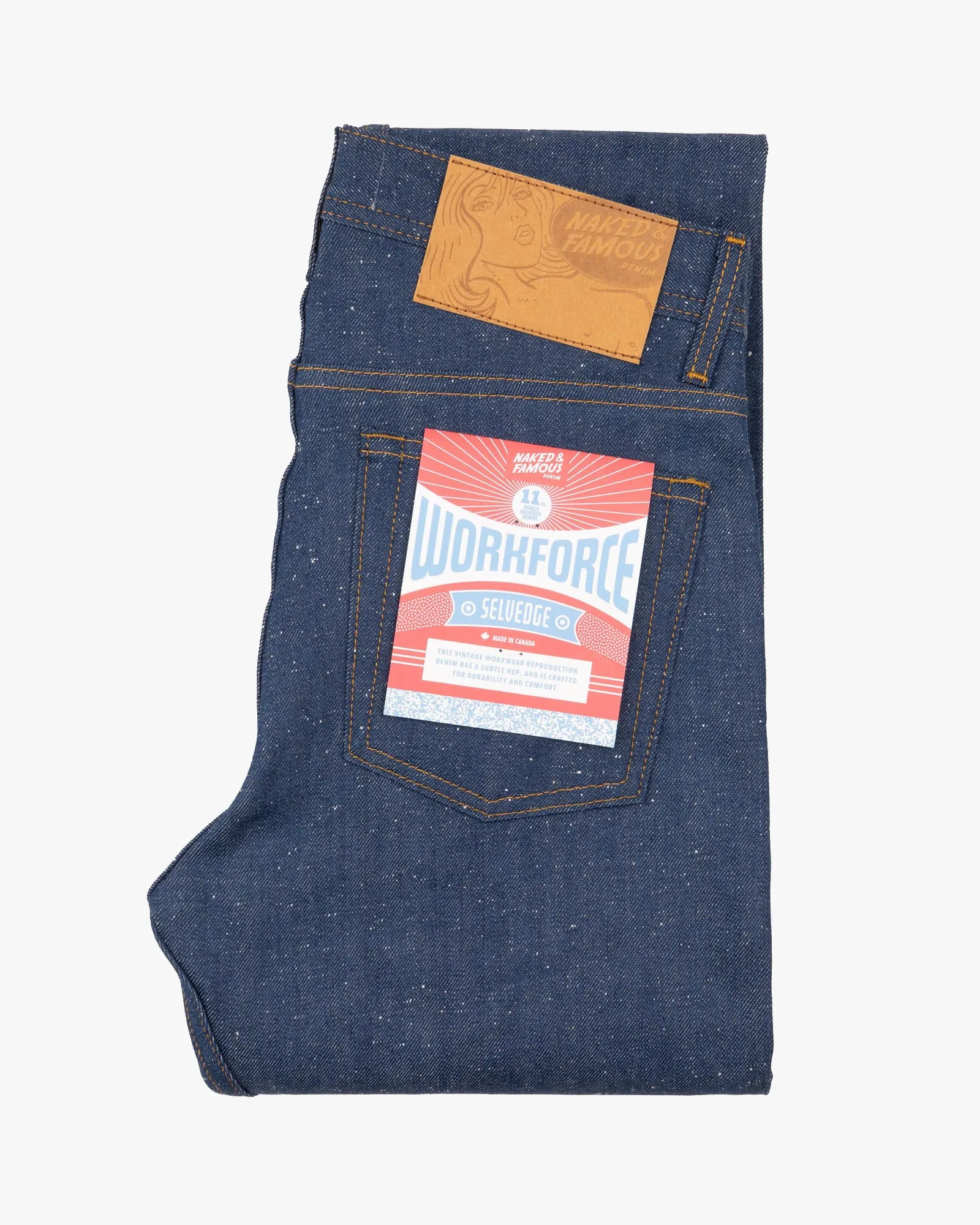 Odor Control Tech Naked & Famous Denim Weird Guy Regular Tapered Mens Jeans - Workforce Selvedge