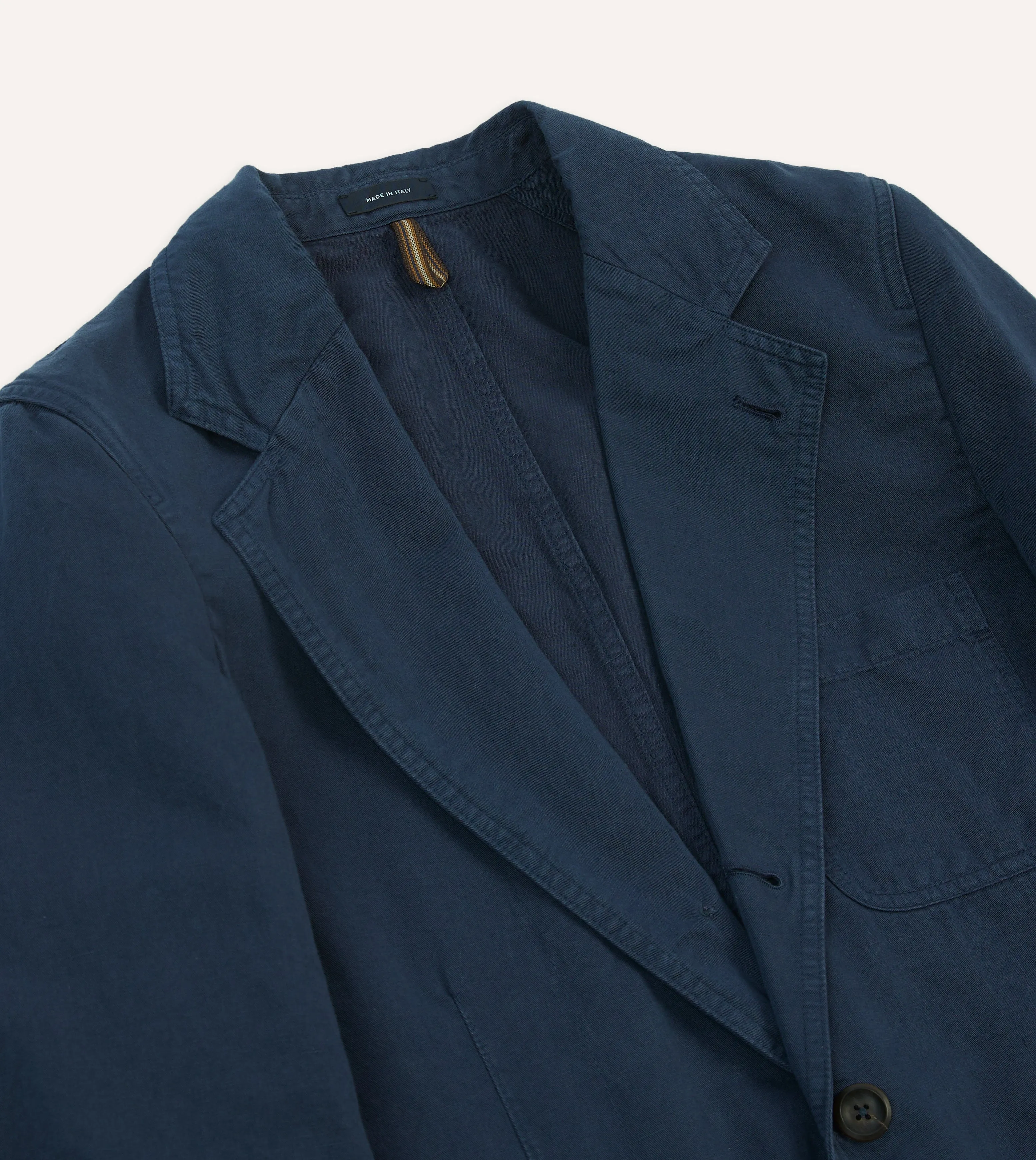 Navy Cotton Linen Games Blazer Mk. I Matte Surface Texture