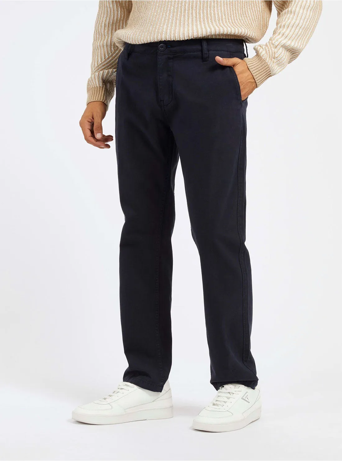 Navy Mid-Rise Angels Chino Pants Body Fit