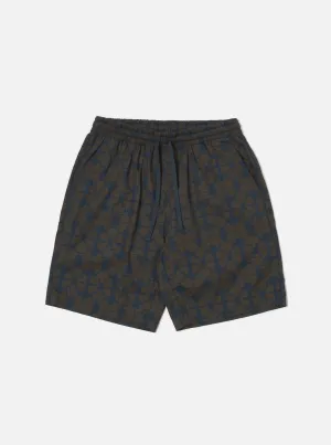 Navy Mitla Print Cotton Simple Short Move Flow