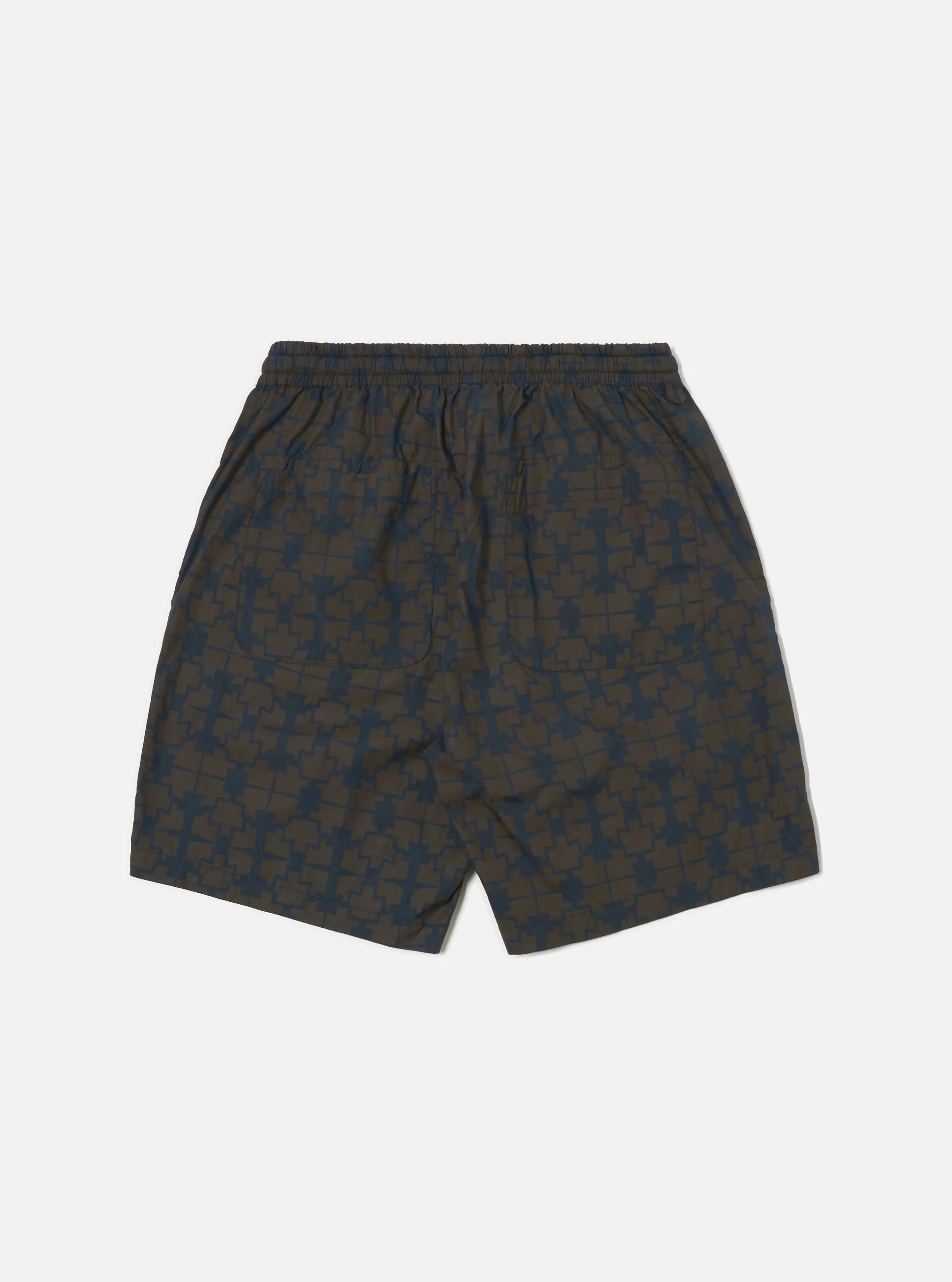 Navy Mitla Print Cotton Simple Short Hot Day