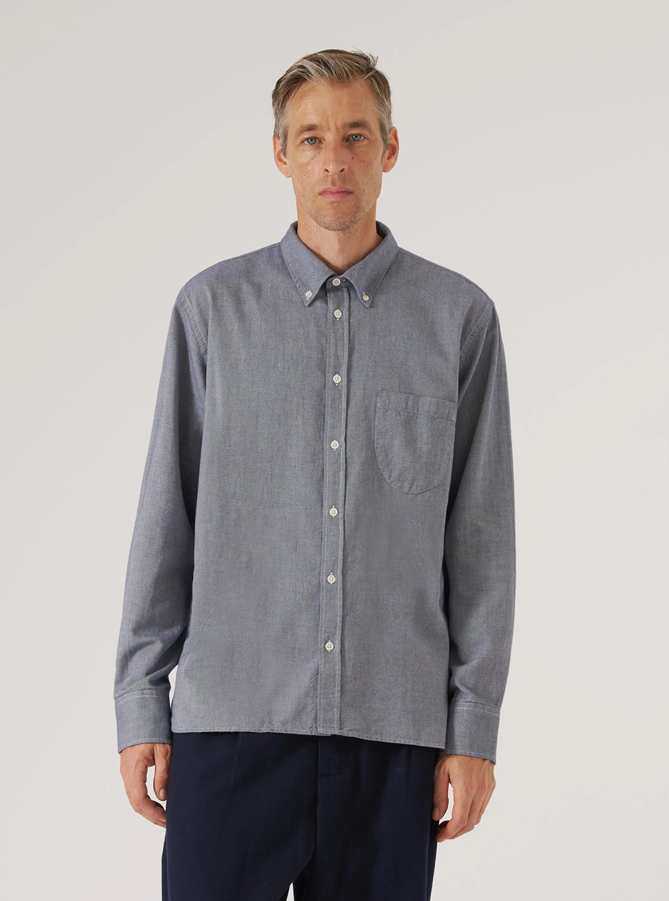 Navy Neptune Cotton Lazy Day Shirt Tailored Style