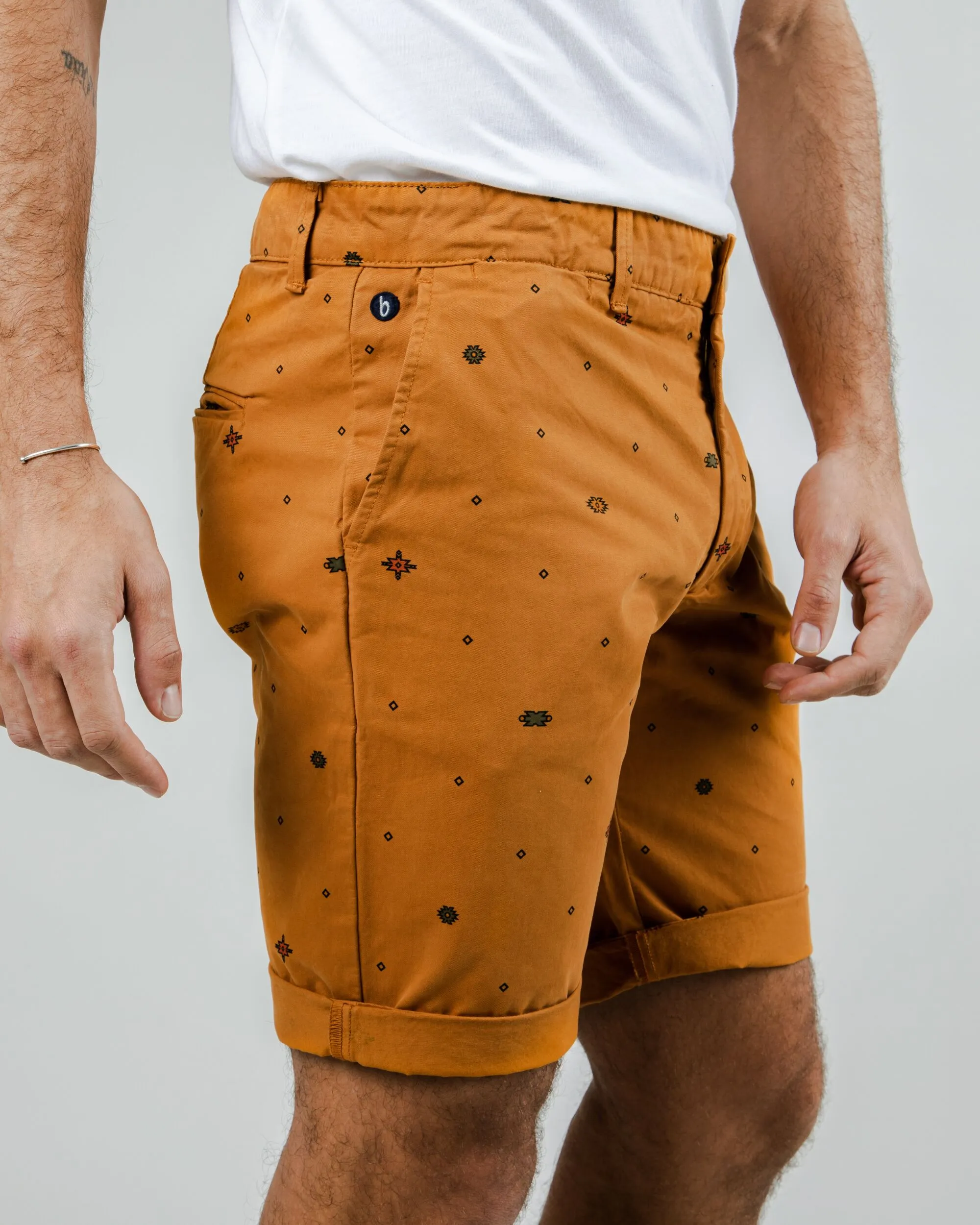 Ndebele Inka Gold Shorts Breathable Waist Minimalist Style