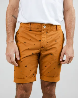 Coastal Style Fitted Design Ndebele Inka Gold Shorts